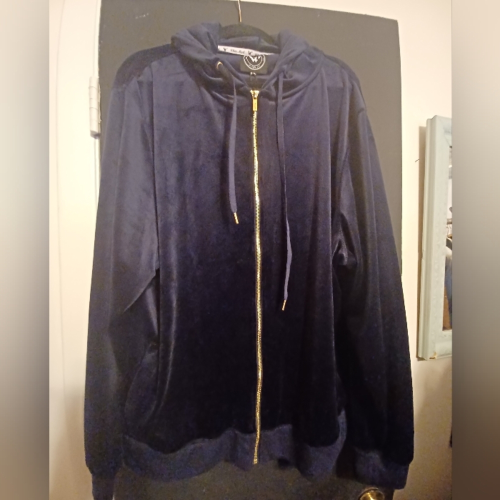White Mark Deep Blue Hoodie